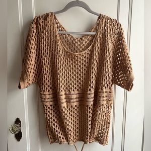VENUS Womens open weave crochet sweater size Large